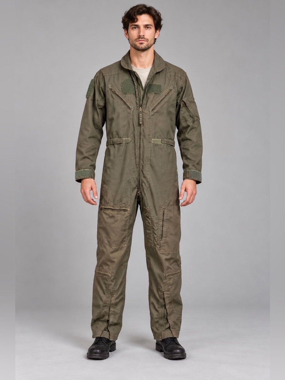 Vintage US Military CWU-27/P Flight Suit Coveralls Sage Green 38L Pilot